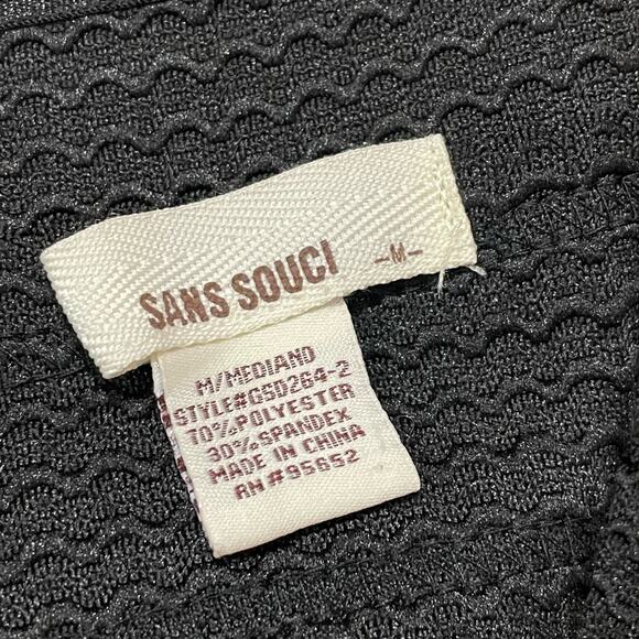 Sans Souci Fit and Flare Structured Strapless Dress - Black/Gold - Medium - Picture 12 of 16